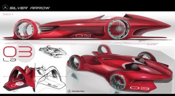 Mercedes Silver Arrow Concept Design Sketches