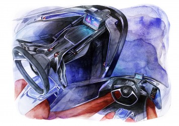 Opel RAK e Concept Interior Design Sketch