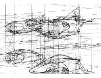 Perspective design sketches by Scott Robertson