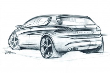 Peugeot 308 Design Sketch by designer Thomas Rohm