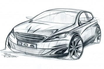 Peugeot 308 Design Sketch by designer Thomas Rohm