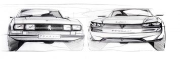 Peugeot e Legend Concept vs 1969 504 Coupe Design Sketches