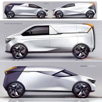 Peugeot Van Concept Design Sketch Renders by Ziad Zahar