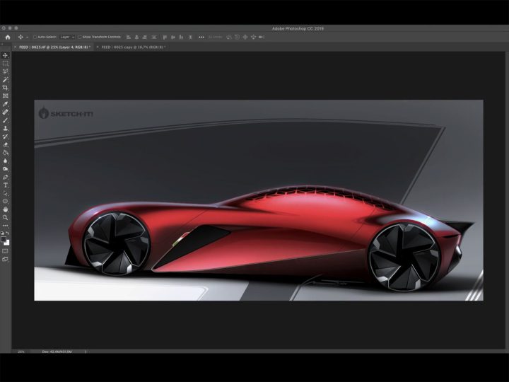 Sketch-it! #52 Automotive rendering video demo