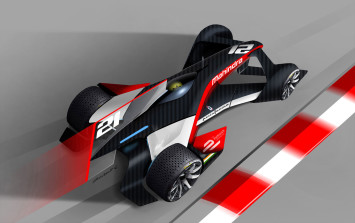 Pininfarina-Mahindra Formula E Concept Design Sketch Render