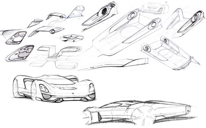 Porsche 908-04 Concept Design Sketches