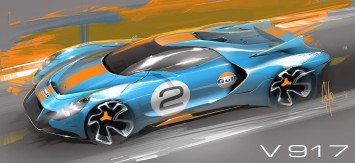 Porsche 917 Concept design sketch by George Yoo