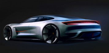 Porsche Mission E Concept Design Sketch