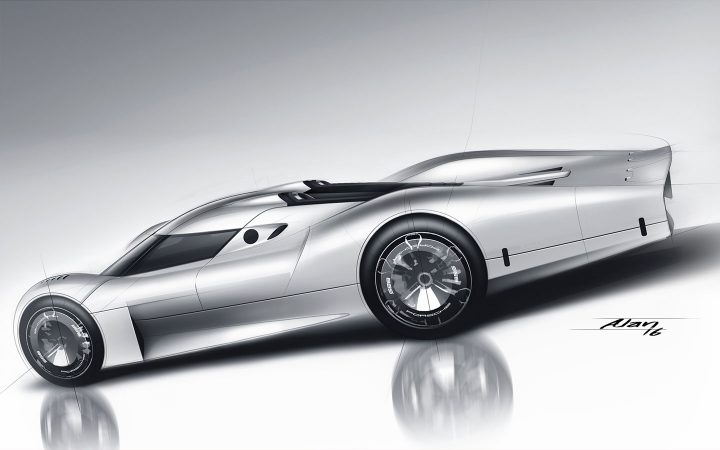 Porsche Vision GT 908 Long Tail Concept Design Sketch Render