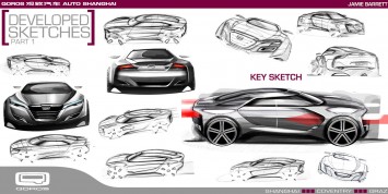 Qoros Flagship Concept - Exterior Development Design Sketches