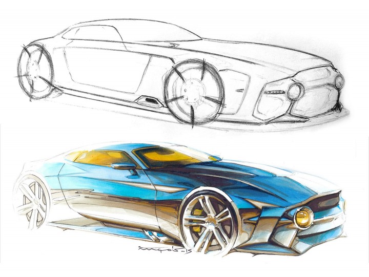 Sketchover #8 – Car rendering with markers and pencils