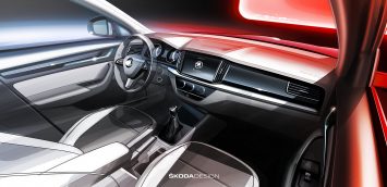 Skoda City SUV for China Interior Design Sketch Render