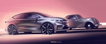 Skoda Enyaq iV Coupe Design Sketch Render