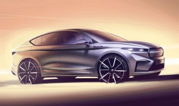 Skoda Enyaq iV Coupe Design Sketch Render