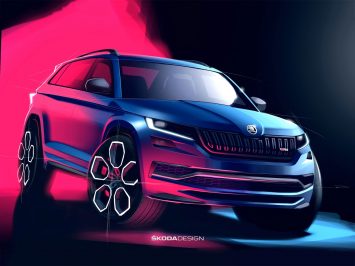 Skoda Kodiaq vRS design sketch render