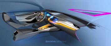 Skoda Octavia Interior Design Sketch