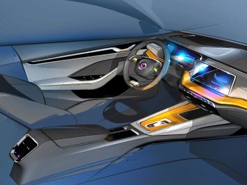 Skoda Octavia Interior Design Sketch