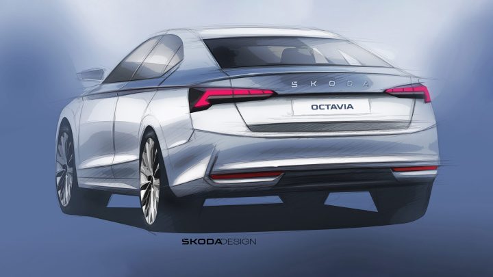 Skoda Octavia Restyled Design Sketch Render