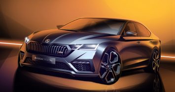 Skoda Octavia vRS iV design sketch render