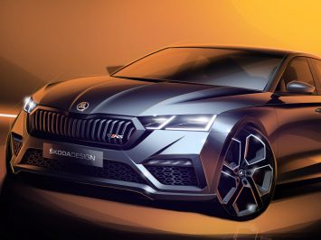 Skoda Octavia vRS iV design sketch render detail