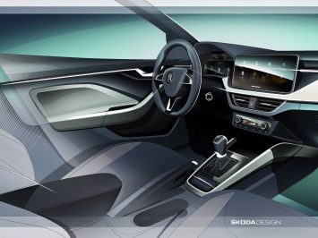 Skoda Scala Interior Design Sketch detail