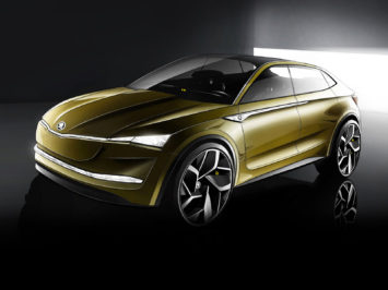 Skoda Vision E Concept Design Sketch Render