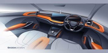 Skoda Vision IN Concept Interior Design Sketch Render