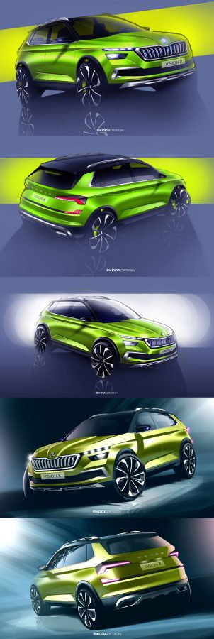 Skoda Vision X Design Sketch Renders