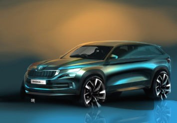 Skoda VisionS Concept Design Sketch Render