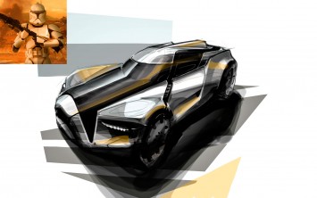 Star Wars Clone Trooper-inspired Concept Car design sketch