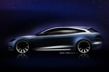 Tesla Model S Shooting Brake by Niels van Roij Design Sketch Render