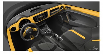 Volkswagen Beetle Dune Concept - Interior Design Sketch