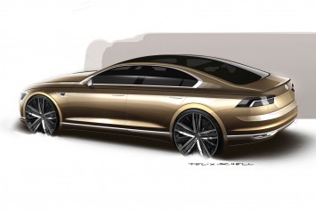 Volkswagen C Coupe GTE Concept Design Sketch Render