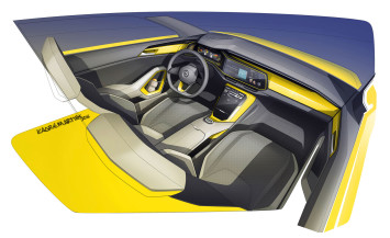 Volkswagen T-Cross Breeze Concept - Interior Design Sketch Render