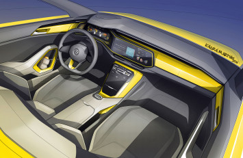 Volkswagen T-Cross Breeze Concept - Interior Design Sketch Render