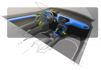 Volkswagen T-ROC Concept - Interior Design Sketch