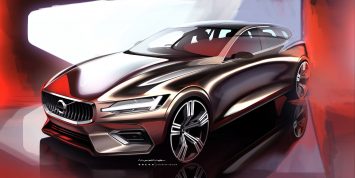 Volvo V60 Design Sketch Render by Maxime Prevoteaux