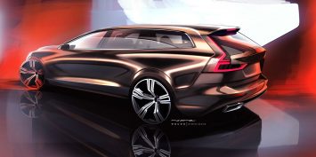 Volvo V60 Design Sketch Render by Maxime Prevoteaux