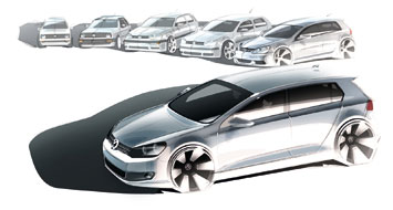 VW Golf Design Sketch