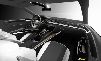 VW Sport Coupe Concept GTE Interior Design Sketch