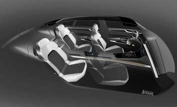 VW Sport Coupe Concept GTE Interior Design Sketch