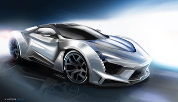 W Motors Fenyr Supersport Design Sketch by Exequiel Di Salvo