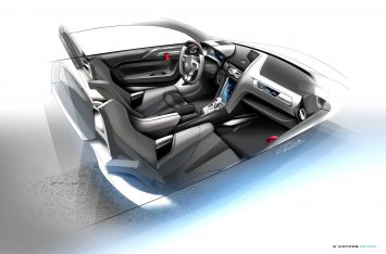 W Motors Fenyr Supersport Interior Design Sketch by Exequiel Di Salvo