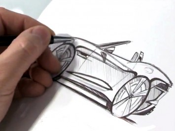 Wayne Burgess sketching the Jaguar F-Type