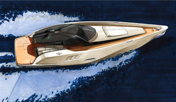 Yacht Design Sketch by Mercedes-Benz Style